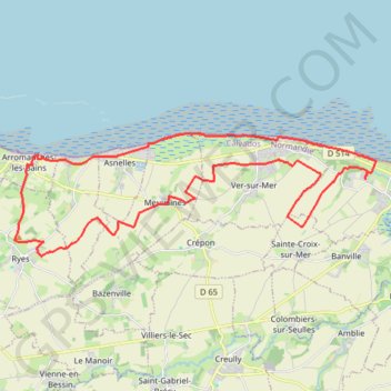 Graye-sur-Mer - Ryes - Arromanches GPS track, route, trail