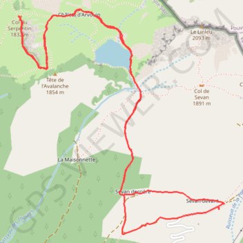 Col du Serpentin GPS track, route, trail
