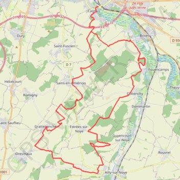 Plaine et bois autour de Grattepanche - Longueau GPS track, route, trail