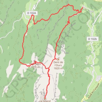 Chartreuse-Boucle des 2 SOM depuis Le Château GPS track, route, trail