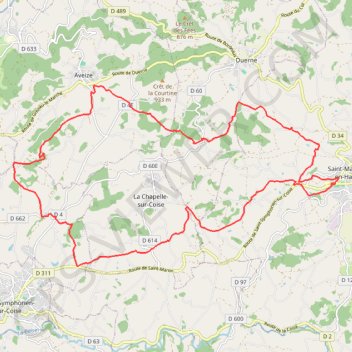 Croisée des Monts du Lyonnais - Saint-Martin-en-Haut GPS track, route, trail