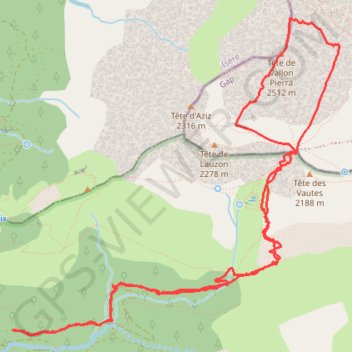 Tête de Vallon Pierra GPS track, route, trail