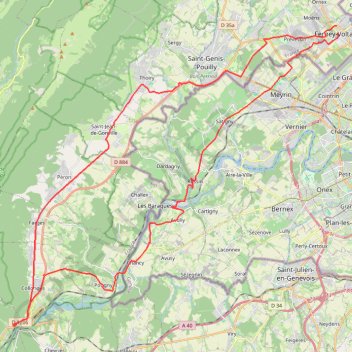 Boucle vélo Ferney-Fort-Écluse GPS track, route, trail