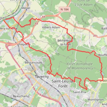Montmorency-Tour de la forêt GPS track, route, trail