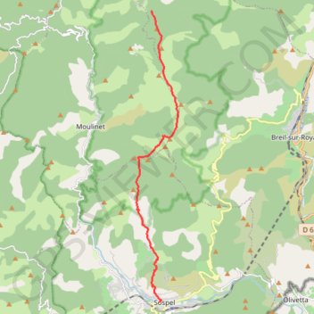 Sospel Saint-Martin Vésubie Jour 1 GPS track, route, trail