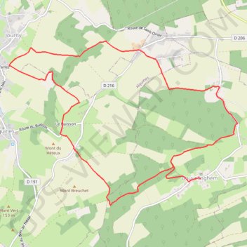 Les 4 bois - Bouvelinghem GPS track, route, trail