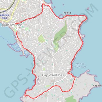 Cap d'Antibes par l'intérieur GPS track, route, trail