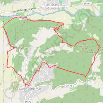 La Garde-Adhémar - Château de Chatroussas GPS track, route, trail