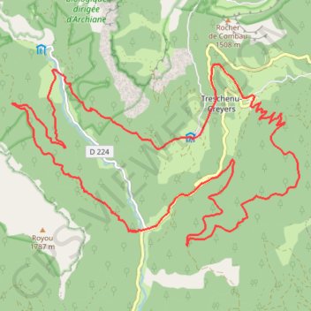 Serre Sambuc, Archiane, Ravin de Barri (Drôme) GPS track, route, trail