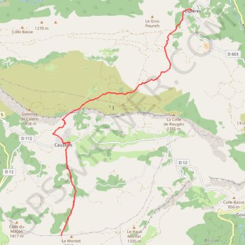 Cipières - Col du Clapier GPS track, route, trail