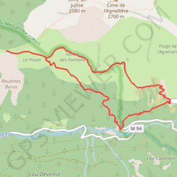Cime du Pisset GPS track, route, trail