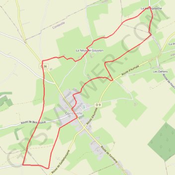 La Hallegouche - Conteville GPS track, route, trail