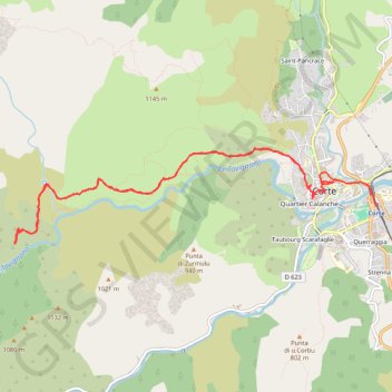 Corte - Tavignano GPS track, route, trail