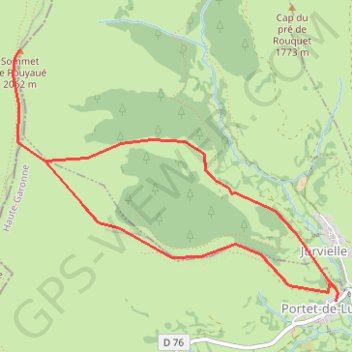 Sommet de Pouyaué depuis Portet-de-Luchon GPS track, route, trail