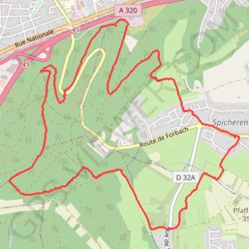 Randonnée Spicheren-Stiring GPS track, route, trail
