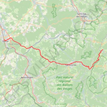Col du Calvaire Epinal GPS track, route, trail