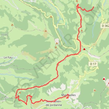 Lascourt - Mandailles - Saint-Julien GPS track, route, trail