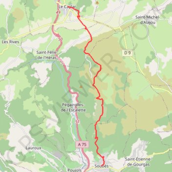 Le Caylar - Soubès GPS track, route, trail