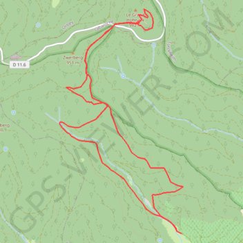 Le Grand Hohnack depuis Wihr au Val GPS track, route, trail