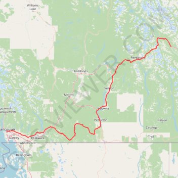 Vancouver - Golden GPS track, route, trail