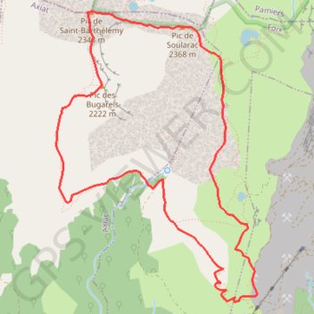 La crête Soularac et le pic de Saint-Barthélémy GPS track, route, trail