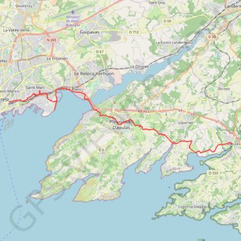 37 de Brest à Daoulas GPS track, route, trail
