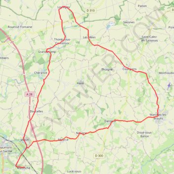 Maresché - Louvigny - Marolles-les-Braults GPS track, route, trail