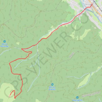 Montée du Gsang à Moosch GPS track, route, trail