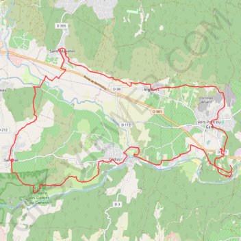 Les Gorges du Gardon - Sanihac GPS track, route, trail