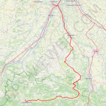 VT to St Lizier -127,2 km BRWEB GPS track, route, trail