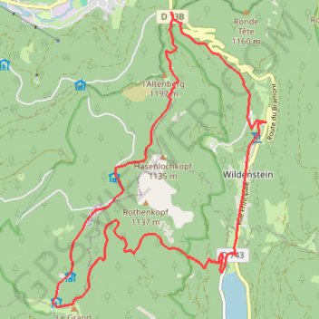 Col de Bramont, Grand Ventron GPS track, route, trail