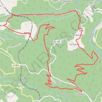 Le sentier des Beaumes - Concoules GPS track, route, trail