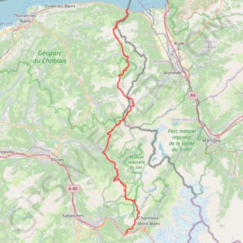 GR5 : StGingolph Chamonix GPS track, route, trail