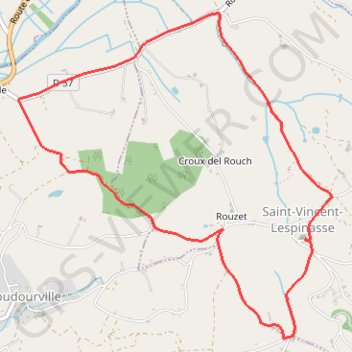 Circuit du Moulin à Poivre - Saint-Vincent-Lespinasse GPS track, route, trail