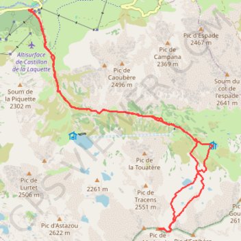 Ascension du pic de Madamète (Hautes-Pyrénées) GPS track, route, trail