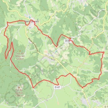 Le Velay des 3 Rivières - La Pierre Plantée - Saint-Jeures GPS track, route, trail