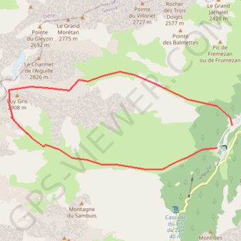 Selle du Puy Gris GPS track, route, trail