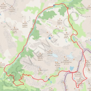 Tour des Aiguilles du Chambeyron GPS track, route, trail