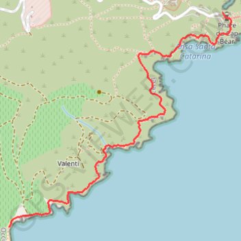 Phare de Béar du Cap Béar à Paulilles GPS track, route, trail