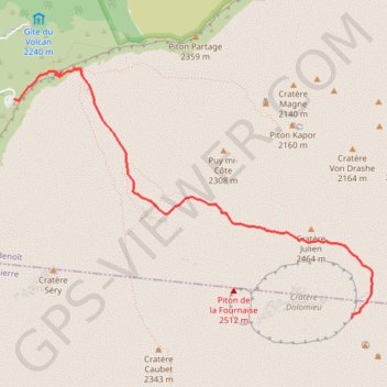 RandoPitons.re #1254 - Le Piton de la Fournaise depuis le Pas de Bellecombe (circuit 2018) GPS track, route, trail
