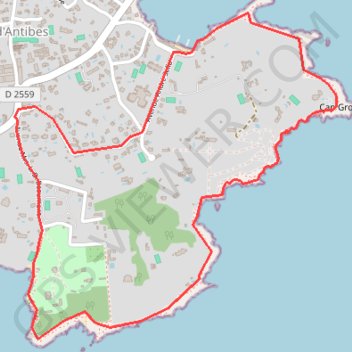 Cap d'Antibes GPS track, route, trail