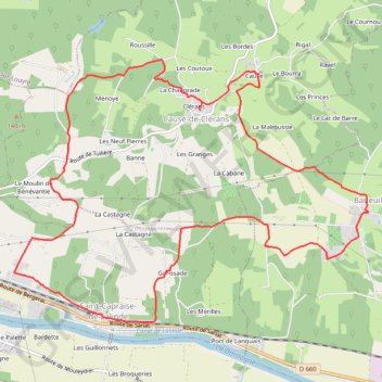 Autour de Cause-de-Clérans GPS track, route, trail