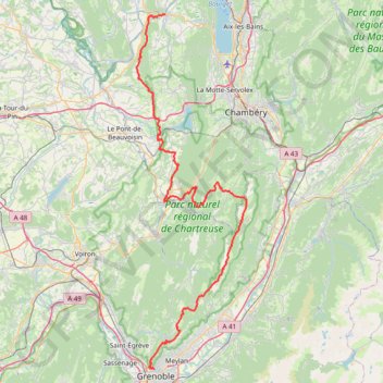 GR 9 de Yenne (Savoie) à Grenoble (Isère) GPS track, route, trail