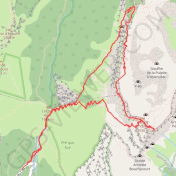 Dent de Crolles par le sangle de la Barrere (Chartreuse) GPS track, route, trail