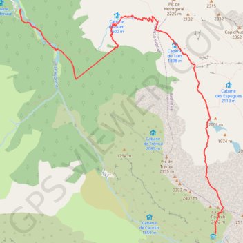 Pyrénées, Mont Valier GPS track, route, trail