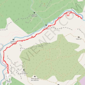 Route coupée des Gorges de Châteaudouble GPS track, route, trail