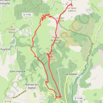 Piquet de Nantes - Le Tabor GPS track, route, trail