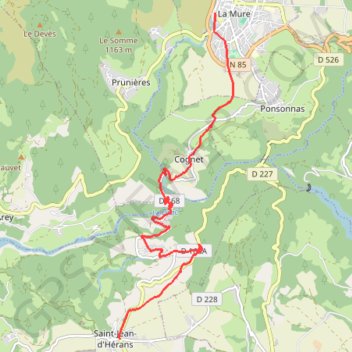 Sur les Pas des Huguenots - Saint-Jean-D'Hérans - La Mure GPS track, route, trail