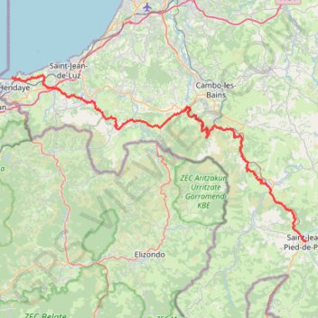 Day 1 - Hendaye to St. Jean Pied de Port GPS track, route, trail