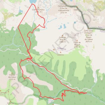 Lacs Graveirette, Nègre, des Adus GPS track, route, trail